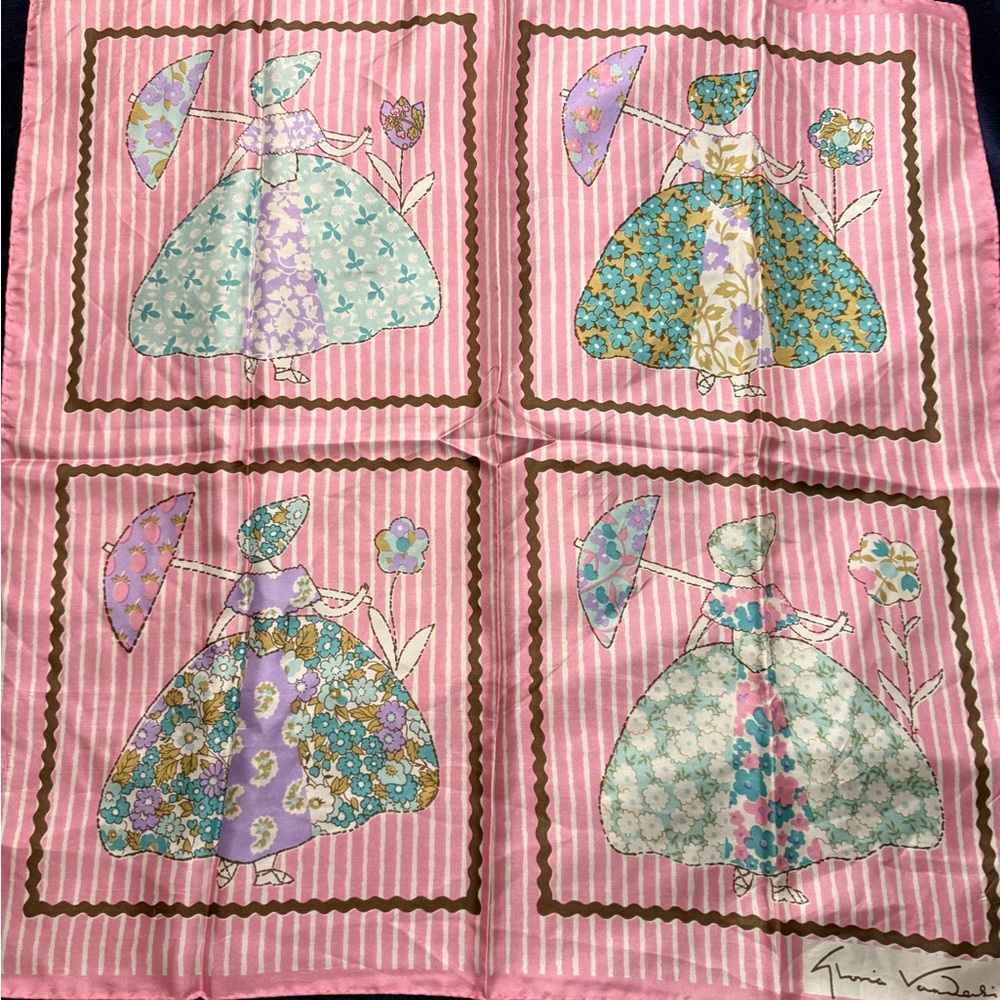 Pink Floral Patterned Scarf